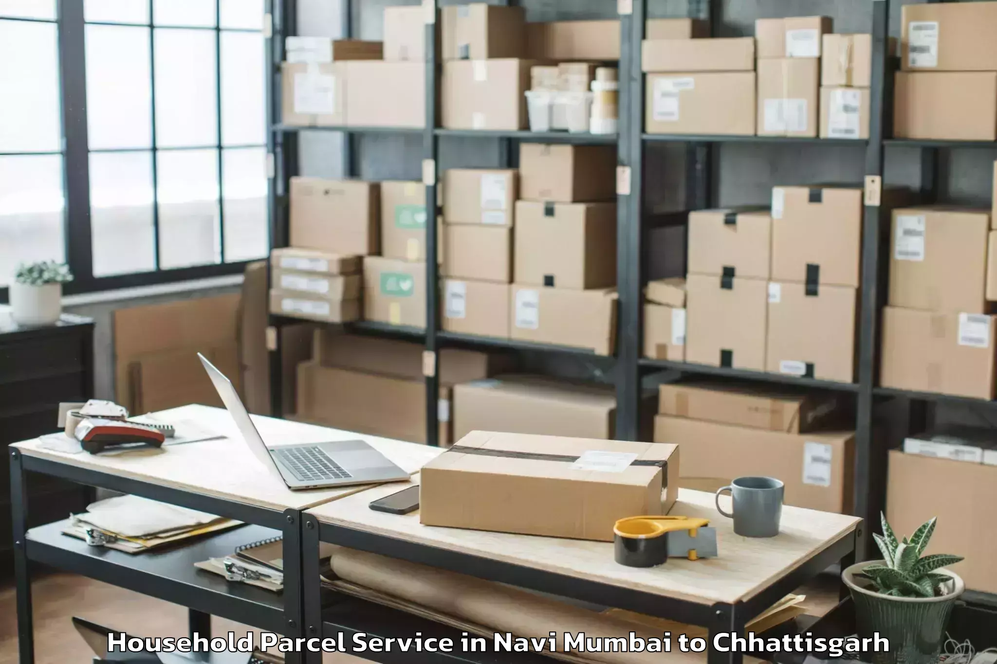 Top Navi Mumbai to Iit Bhilai Household Parcel Available